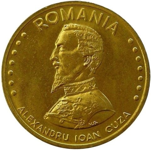 2003 Монета Румыния 2003 год 50 лей Александру Ион Куза  Латунь  PROOF