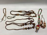 Украшения бусы и браслет набор 7 шт из дерева