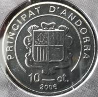 (№2006km293) Монета Андорра 2006 год 10 Cegrave;ntims (Архиепископ Йозеф Ратцингер)