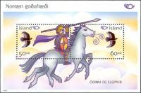 (№2004-35) Блок марок Исландия 2004 год "Скандинавская мифология Oacuteethinn и Слейпнира", Гашеный