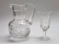 Графин кувшин и Бокал хрусталь СССР винтаж Высота 17 и 14 см