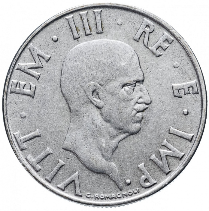 (1939) Монета Италия 1939 год 2 лиры &quot;Виктор Эммануил II&quot;  Магнитная Никель  UNC