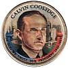 30p Монета США 2014 год 1 доллар Калвин Кулидж  Вариант №2 Латунь  COLOR. Цветная