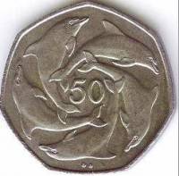 () Монета Гибралтар 1990 год 50 пенсов ""   AU