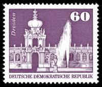 (1974-013) Марка Германия (ГДР) "Коронные ворота, Дрезден"    Достопримечательности ГДР II Θ