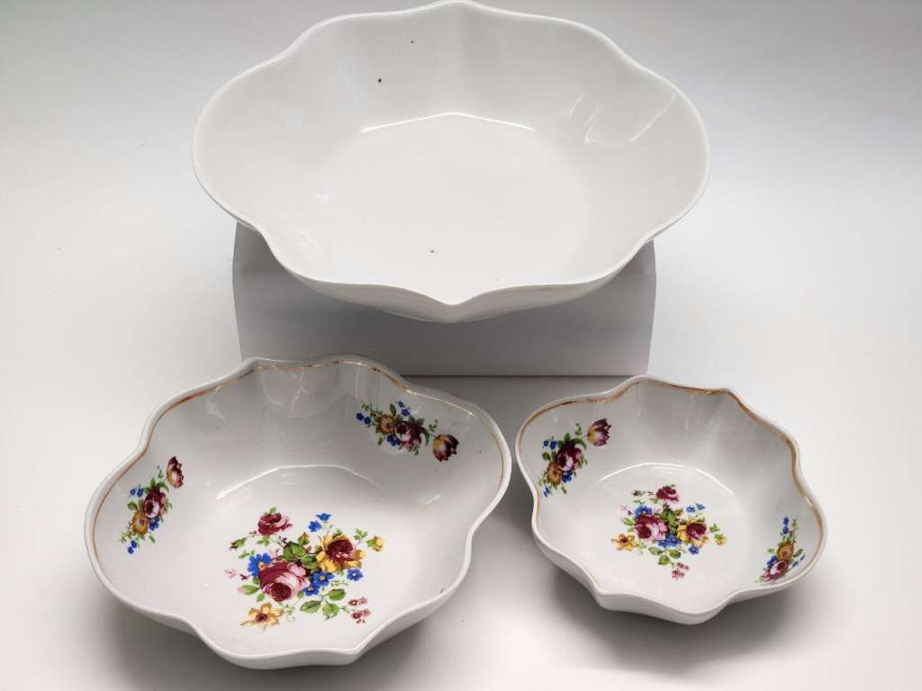 Салатники фигурные 3 шт фарфор СССР винтаж