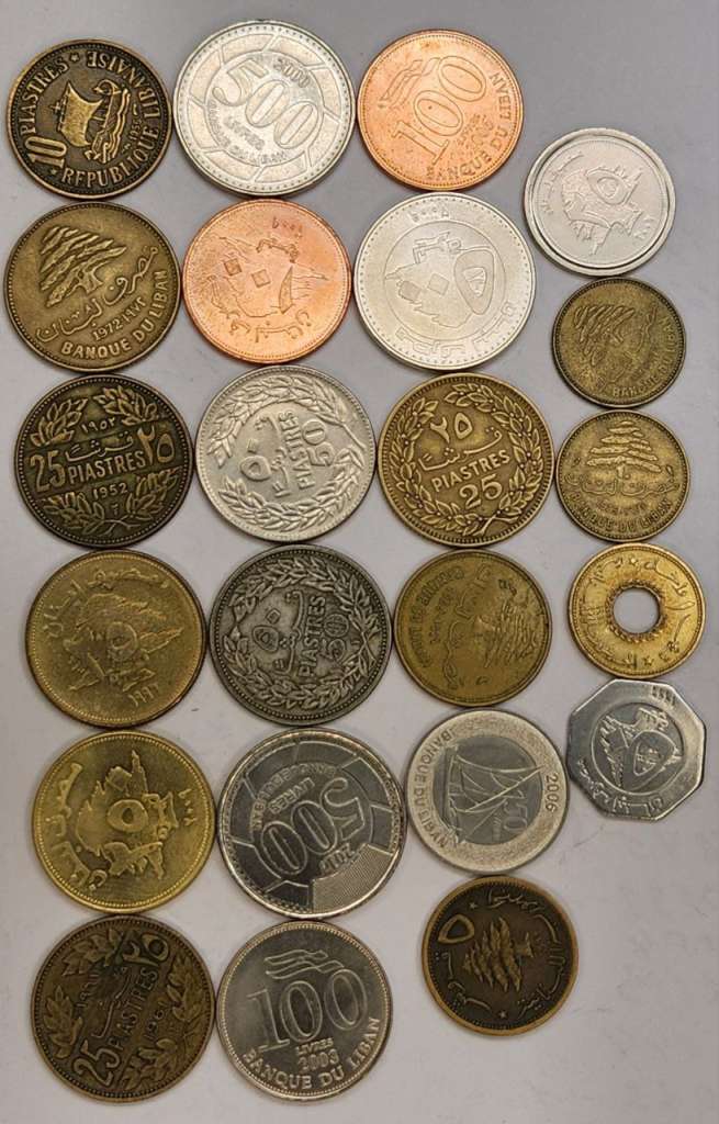 Набор монет Ливан разные 23 штуки