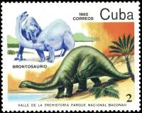 (1985-013) Марка Куба "Бронтозавр"    Национальный парк Баконао III Θ