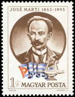 (1973-088) Марка Венгрия "Хосе Марти"    120 лет со дня рождения кубинского поэта Хосе Марти II Θ