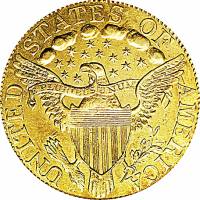 (1803) Монета США 1803 год 5 долларов  2. Геральдический орёл Золото Au 917  VF