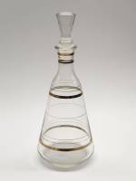  Графин штоф 24 см тонкое стекло позолота СССР