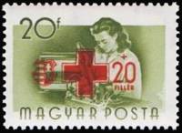 (1957-82) Марка Венгрия "Радио-монтажник"    Профессии (Стандартный выпуск) с надпечаткой Красного к