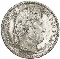 (№1845km755) Монета Франция 1845 год 25 Centimes (А, Б, ВВ, К, Ш)