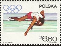 (1967-028) Марка Польша "Прыжки в высоту" , III Θ
