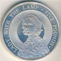 () Монета Остров Олдерни 2004 год 5 фунтов ""   PROOF
