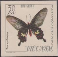 (1965-067) Марка Вьетнам "Роза обыкновенная"   Бабочки II Θ