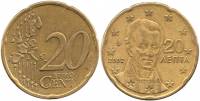 (2002) Монета Греция 2002 год 20 центов "Иоанн Каподистрия" 1. Старая карта ЕС Латунь  VF