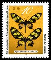 (1978-092) Марка Германия (ГДР) "Бабочки"    Музей Дрездена, 250 лет II Θ