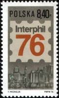 (1976-024) Марка Польша "Эмблема"    Международная выставка марок Interphil 76, Филадельфия III Θ