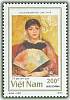 (1990-029a) Марка Вьетнам "Девушка с веером, Ренуар"  Без перфорации  Выставка марок LONDON '90 III 