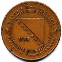 (№1998km117) Монета Босния и Герцеговина 1998 год 50 Feninga