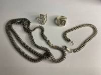 Цепочка 2 шт и 2 кольца, серебро 925 пр, 50 гр