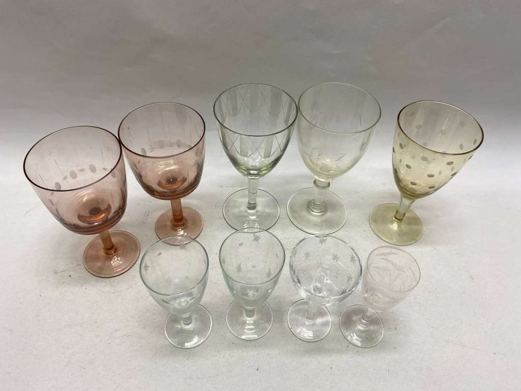 Рюмки и бокалы хрусталь, алмазная резка СССР