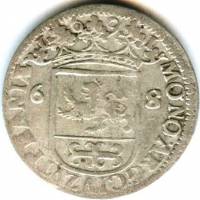 (№1687km19) Монета Нидерланды 1687 год 6 Stuiver (Rijderschelling)
