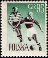 (1959-003) Марка Польша "Футбол"   Спортивные дисциплины II O