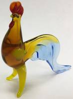 Фигурка "Петух", стекло, СССР (сост. на фото)