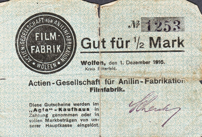 (№1916) Банкнота Германия 1916 год &quot;frac12; Mark&quot;