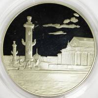(,) Настольная медаль Россия 2003 год "Ростральные колонны" Серебро Ag 925  PROOF