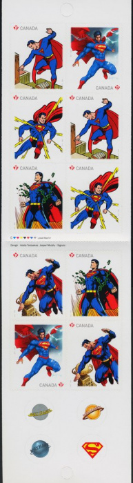 Лист марок Канада 2013 год &quot;Буклет Супермен&quot;, Гашеный