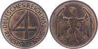 (1932a) Монета Германия (Веймар) 1932 год 4 пфеннинга   Медь  XF