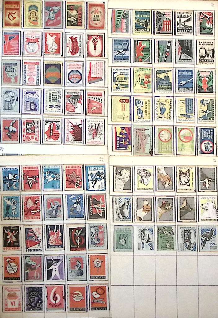 Набор спичечных этикеток, разные темы (16 альбомных листов)