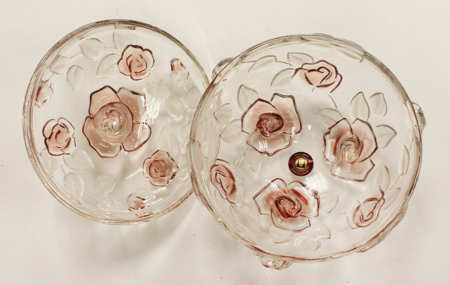 Конфетница Natascha Satin Rose, Waltherglas, Германия, стекло (состояние на фото)
