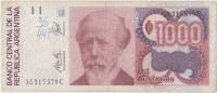 (1990) Банкнота Аргентина 1990 год 1 000 аустралей "Хулио Рока"   VF