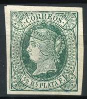 (№14) Марка Куба 1864 год "Королева Изабелла II", Негашеная