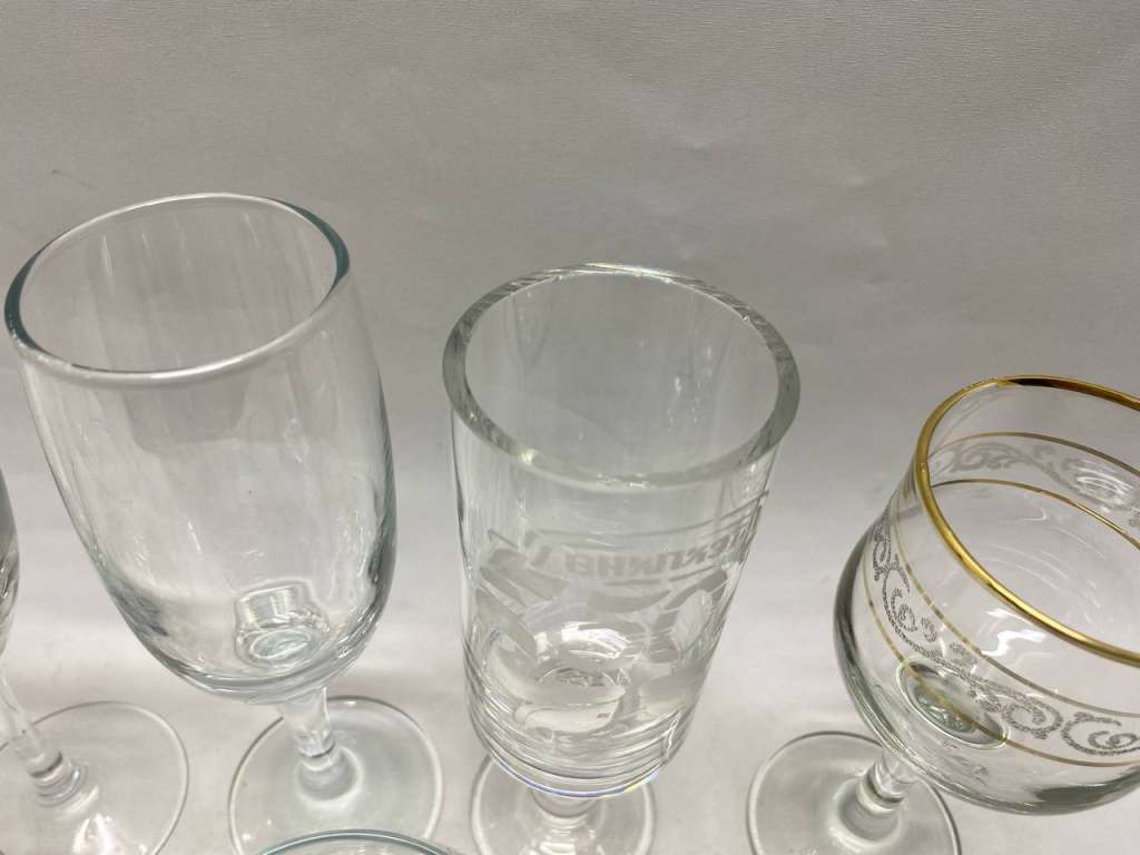 Бокалы стаканы 11 шт разной высоты набор