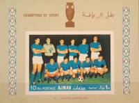 (№1968-56) Блок марок Эмират Аджман (ОАЭ) 1968 год "Италия Чемпион Европы 1968", Гашеный