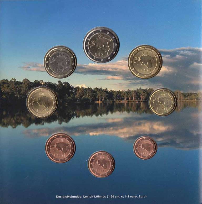 (2011, 8 монет) Набор монет Эстония 2011 год &quot;Природа Эстонии&quot;  Буклет
