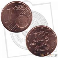 (2006) Монета Финляндия 2006 год 1 евроцент  1-й тип образца 1999-2006 с буквой М Сталь, покрытая ме