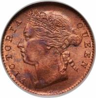 () Монета Стрейтс Сетлментс («Поселения у пролива»)  1889 год 14  ""   Бронза  UNC