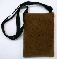 Сумка мужская с ремнем, Тканевая (мягкая, под вельвет), 3 отделения, Молнии, Коричневая