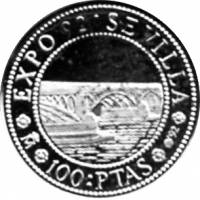 (1992) Монета Испания 1992 год 100 песет "Севилья ЭКСПО"   PROOF