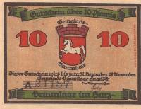 (№1921) Банкнота Германия 1921 год "10 Pfennig"