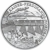 (011) Монета Австрия 2007 год 20 евро "Северная железная дорога" 1. Ag 900, 20 г Серебро Ag 900  PRO