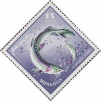 (1965-025) Марка Монголия "Осетр"    Речные хищные рыбы III O