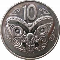 (№1999km117) Монета Новая Зеландия 1999 год 10 Cents