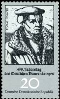 (1975-005) Марка Германия (ГДР) "Томас Мюнцер"    Крестьянская война 450 лет III O